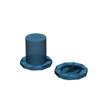 3D preview of the cryptex casing base and end cap